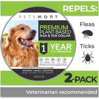 Petsmont Flea Collar for Dogs, Tick Collar for Dogs, Flea and Tick Collar for Dogs, Dog Flea Collar, Unique Plant Based Formula, Small to Extra Large, 1 Year Protection, Stone Gray Color