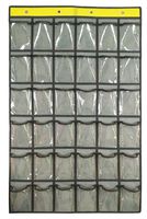 NIMES Hanging Closet Underwear Sock Storage Over The Door Jewelry Organizer 36 Clear Pockets (Grey)