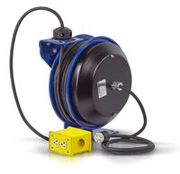 Coxreels PC13-5012-B Power Cord Spring Rewind Reels: Quad Industrial Receptacle, 50' Cord, 12 AWG