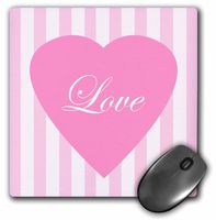 3dRose LLC 8 x 8 x 0.25 Inches Pink and White Heart Full of Love Mouse Pad (mp_6364_1)