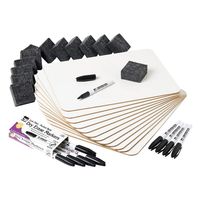 Charles Leonard Dry Erase Lapboard Class Pack, Includes 12 Each of Whiteboards, 2 Inch Felt Erasers and Black Dry Erase Markers (35036)