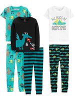 Simple Joys by Carter's Boys' Little Kid 6-Piece Snug Fit Cotton Pajama Set, Dragons/Igauana, 4
