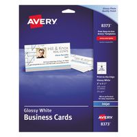 Avery 8373 Print-to-the-Edge Microperf Business Cards, Inkjet, 2x3 1/2, White, Gloss (Box of 200)