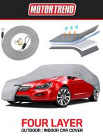 Motor Trend 4-Layer 4-Season (Waterproof Outdoor UV Protection for Heavy Duty Use Full Cover for Cars up to 157")