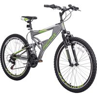 Merax FT323 Mountain Bike 21 Speed Full Suspension Aluminum Frame MTB Bicycle - 26 inch (Gray&Green)