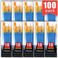 Painting Brush Set, 10 Packs /100 Pieces, Nylon Brush Head, Suitable for Oil and Watercolor, Perfect Suit of Art Painting, Best Gift for Painting Enthusiasts.