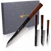 4pcs in one kitchen knife set by Findking-Dynasty series-3 layer 9CR18MOV clad steel w/octagon handle knife set