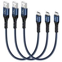Fasgear USB C Cable, 3 Pack 1ft USB Type C 2.0 Cable Fast Charge and High-Speed Data Transfer Compatible with Moto G6 G7 Galaxy S8 S8+ S9 Oneplus 7 7pro Sony Xperia L1 XA2 Huawei P20 Lite (Blue)