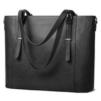 Genuine Leather Laptop Bag for Women Shoulder Bag Large Work Carry-on Tote Bag in Trolley Handle by Enmain