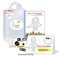 I'm A Trooper - Gift Bag for BOY - PERSONALIZED - get well gift for sick child. Be Strong. Be Brave.
