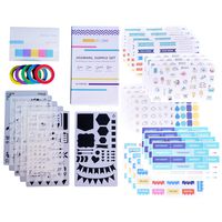Perfect Planner Journal Supplies Kit - 32 Piece Set, Custom-Designed Supplies for Bullet Journals and Planners, Includes Stickers, Stencils, Washi Tapes and Sticky Notes, by Wonderful Washi