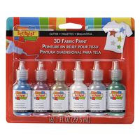 Scribbles I Love to Create 3D Fabric Paint 1oz 6/Pkg-Glittering