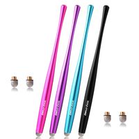 Dimples Excel Slim Waist Stylus with 6mm Fiber Tips (4pcs - Black/Pink/Aqua Blue/Purple)