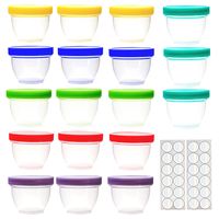 18 Pack Baby Food Storage, 4 Ounce Baby Food Containers with Lids, 6 Assorted Colors, with Lids Labels