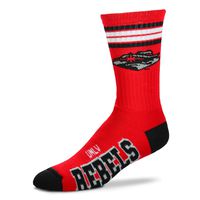 For Bare Feet NCAA 4 Stripe Deuce Crew Men Socks-UNLV Runnin' Rebels-Large