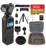 DJI Osmo Pocket - 4K/60FPS Handheld 3-Axis Action Camera with 64 GB Extreme microSD Card Ultimate Bundle