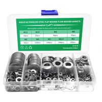 580 Pieces Flat Washers Set 304 Stainless Steel, 9 Sizes - M2 M2.5 M3 M4 M5 M6 M8 M10 M12（Silver） (Screw Set M2 M2.5 M3 M4 M5 M6 M8 M10 M12)