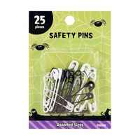 SINGER Halloween Black & White Safety Pins, Sizes 1 & 2, Black/White