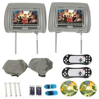 Rockville RVD721-GR 7" Gray Dual DVD/USB/HDMI/SD Car Headrest Monitors + Games, Grey, 7 inch