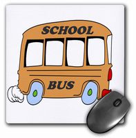 3dRose LLC 8 x 8 x 0.25 Inches Mouse Pad, Orange School Bus (mp_38273_1)