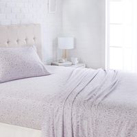 AmazonBasics Lightweight Super Soft Easy Care Microfiber Sheet Set with 16" Deep Pockets - Full, Lavender Paisley