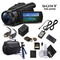 Sony Handycam FDR-AX700 4K HD Video Camera Camcorder with 128GB Memory Card + Carrying Case + HDMI Cable and More - Starter Kit