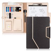 Toplive Padfolio Portfolio Case, Conference Folder Executive Business Padfolio with Document Sleeve,Letter/A4 Size Clipboard,Business Card Holders, Portfolio Padfolio for Women/Men,Mermaid Black