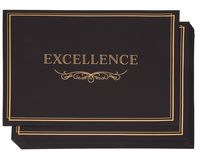 Certificate Holder - 12-Pack Diploma Cover, Document Cover for Letter-Sized Award Certificates, 300 GSM, Excellence Gold Foil Print, Black, 11.2 x 8.8 Inches