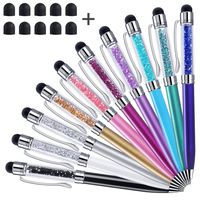 Stylus Pens, ChaoQ 10 Pcs 5.0 Inches 2 in 1 Crystal Stylus and Ballpoint Pen for iPhone, iPad, Kindle Fire All Capacitive Touch Screen Devices, with 10 Extras Replaceable Rubber Tips