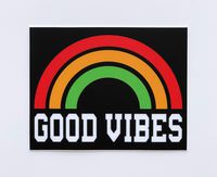 StyleMoca Rainbow Good Vibes Sticker Premium Quality Matte Waterproof Vinyl Stickers for Water Bottles, Tumblers, Cars, Snowboards, Laptops, and More