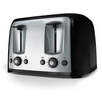 BLACK+DECKER 4-Slice Toaster, Classic Oval, Black with Stainless Steel Accents,  TR1478BD