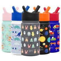 Simple Modern 14oz Summit Kids Water Bottle Thermos with Straw Lid - Dishwasher Safe Vacuum Insulated Double Wall Tumbler Travel Cup 18/8 Stainless Steel -Little Monsters