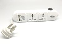 Simran SM-80USB Universal Power Strip with USB Compact and 2 Universal AC Outlets