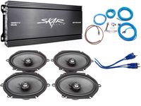 Skar Audio 6"X8" Complete Speaker Upgrade Package with Amplifier, Wiring Kit, and 17ft RCA