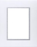 22x28 White & Silver Double Picture Mats Bevel Cut for 18x24 Pictures