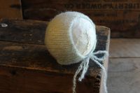 Newborn Mohair Bonnet, Photography Prop (Light Grey)