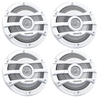 4) Kenwood 8 Inch 300 Watt Powersports/Marine Boat White Speakers | KFC-2053MRW