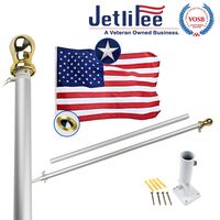 Jetlifee - American Flag Kit Included Nylon 3x5 Ft American Flag,Pole Mount and 6FT FlagPole Set