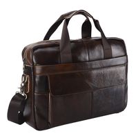 Leather Briefcase Laptop Bag Messenger Shoulder Work Bag Crossbody Handbag for Business Travelling Christmas for Men(BFC-Brown)