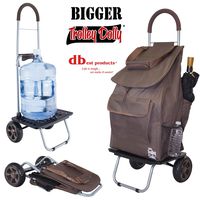 dbest products Bigger Trolley Dolly, Brown  Shopping Grocery Foldable Cart