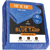 Better Blue Poly Tarp 10' x 18' - Multipurpose Protective Cover - Lightweight, Durable, Waterproof, Weather Proof - 5 Mil Thick Polyethylene - by Xpose Safety