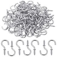 Ceiling Screw Hooks, 100 Pieces 1/2 Inch Cup Hooks Screw-in Hooks for Hanging Plants Mug Cup, Silver