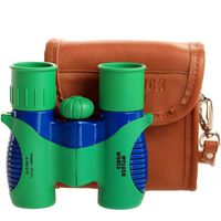 Binoculars for Kids 8x21 High-Resolution Shock-Proof Real Optics - Pu-Leather Crossbody Bag - for Bird Watching Outdoor Camping Hunting Hiking Star Gazing - Best Gift for Children- Present (Green)