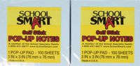 School Smart Pop-Up Self-Stick Adhesive Note, 3 X 3 in, Assorted Pastel Colors, 100 Sheets/Pad, Pack of 12