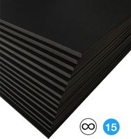 Excelsis Design, Pack of 15, Foam Boards (Acid-Free), 22x28 Inches (Many Sizes Available), 3/16 Inch Thick Mat, Black with Black Core (Foam Core Backing Boards, Double-Sided Sheets)