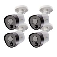 Q-See Home 5MP Analog HD ADD ON Bullet Security Camera 4 Pack, Pir, BNC, Night Vision, Indoor and Outdoor, White (QTH8075B-4)
