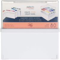 Deflecto Expandable Marker Accordion, Stores up to 80 Markers, White Base, Clear Lid, 8-5/8"W x 8-1/2"H x 7-1/2"D (29133CR)