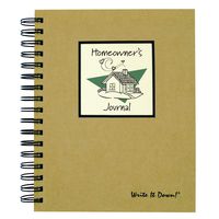 Journals Unlimited "Write it Down!" Series Guided Journal, Homeowner's Journal, with a Kraft Hard Cover, Made of Recycled Materials, 7.5"x 9"