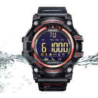EiffelT Outdoor Sport Watch Wristwatch, Waterproof IP67 Multifunctional Sport Watch for Android and iOS Smartphone (Red)