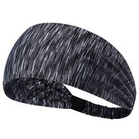 Black Yoga Headbands for Women Men No Slip Workout Sweat Head Band Fitness Sports Boho Headwear Exercise Tennis Running Bandana Multi Accessories Studio Dry Fit